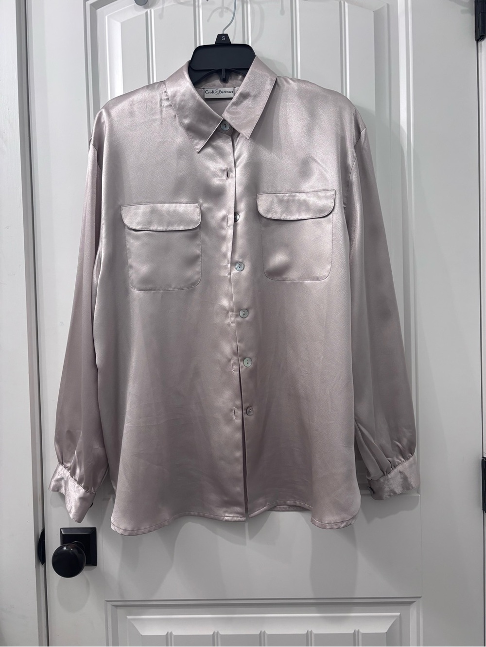 Croft & Barrow Satin Light Button-Up Blouse